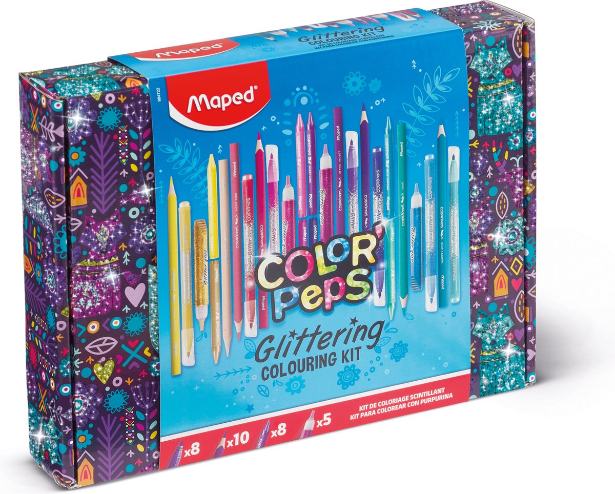 Maped kleurkoffer Glitter 31-delig